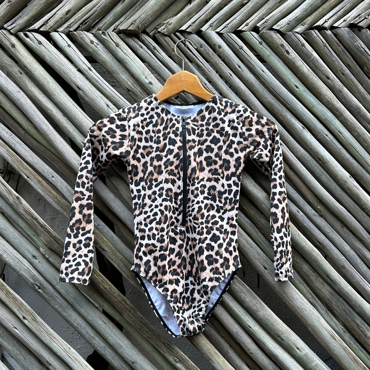 Leopard Love Front Zip Youth Swimsuit