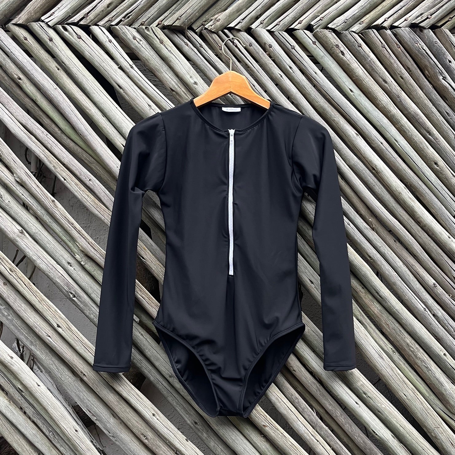 Surf Sense | Classic Black Front White Zip Swimsuit – Surf Sense SA