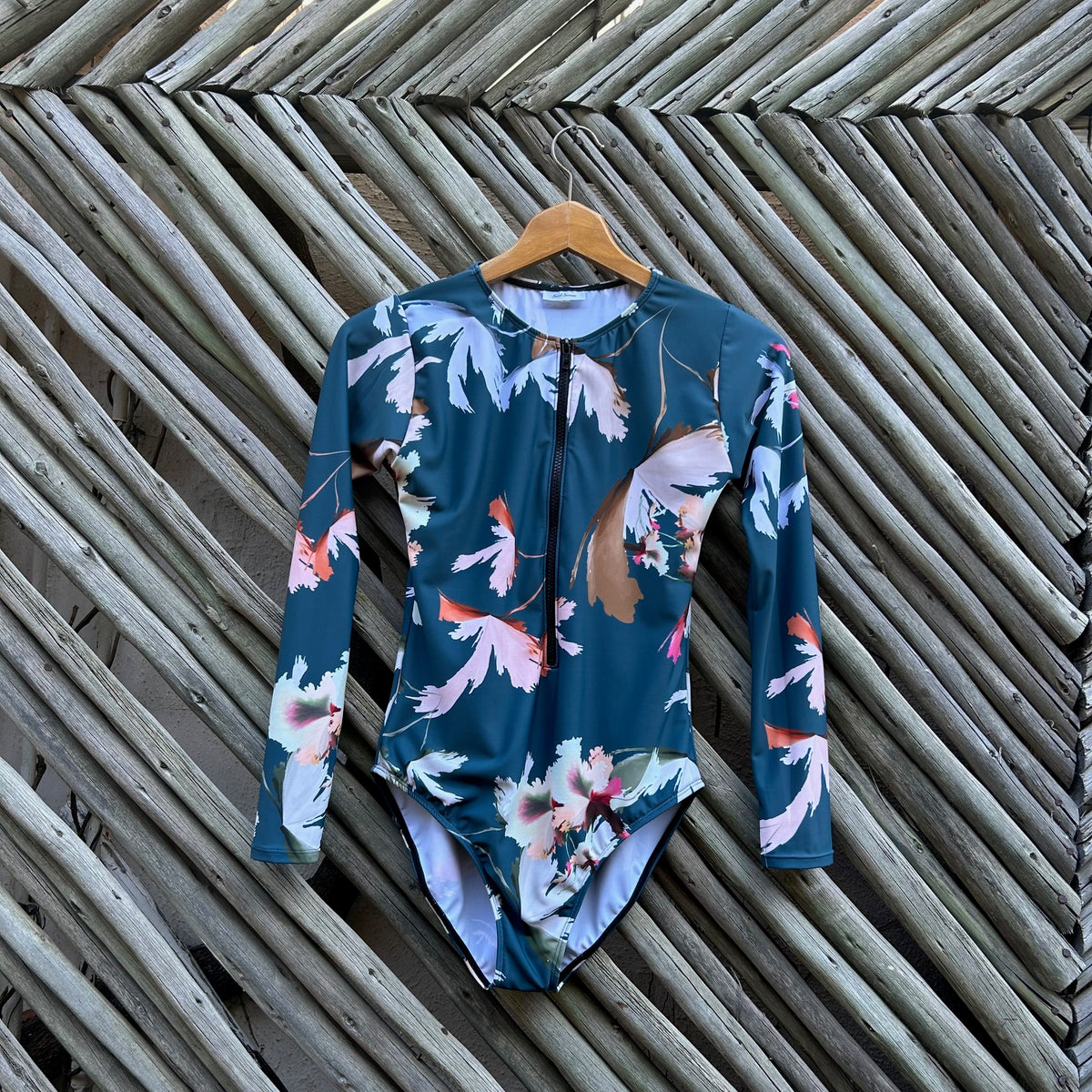 Teal Sea Front Zip Swimsuit