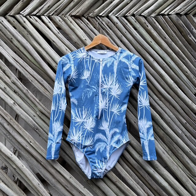 Blue Bay Front Zip Swimsuit