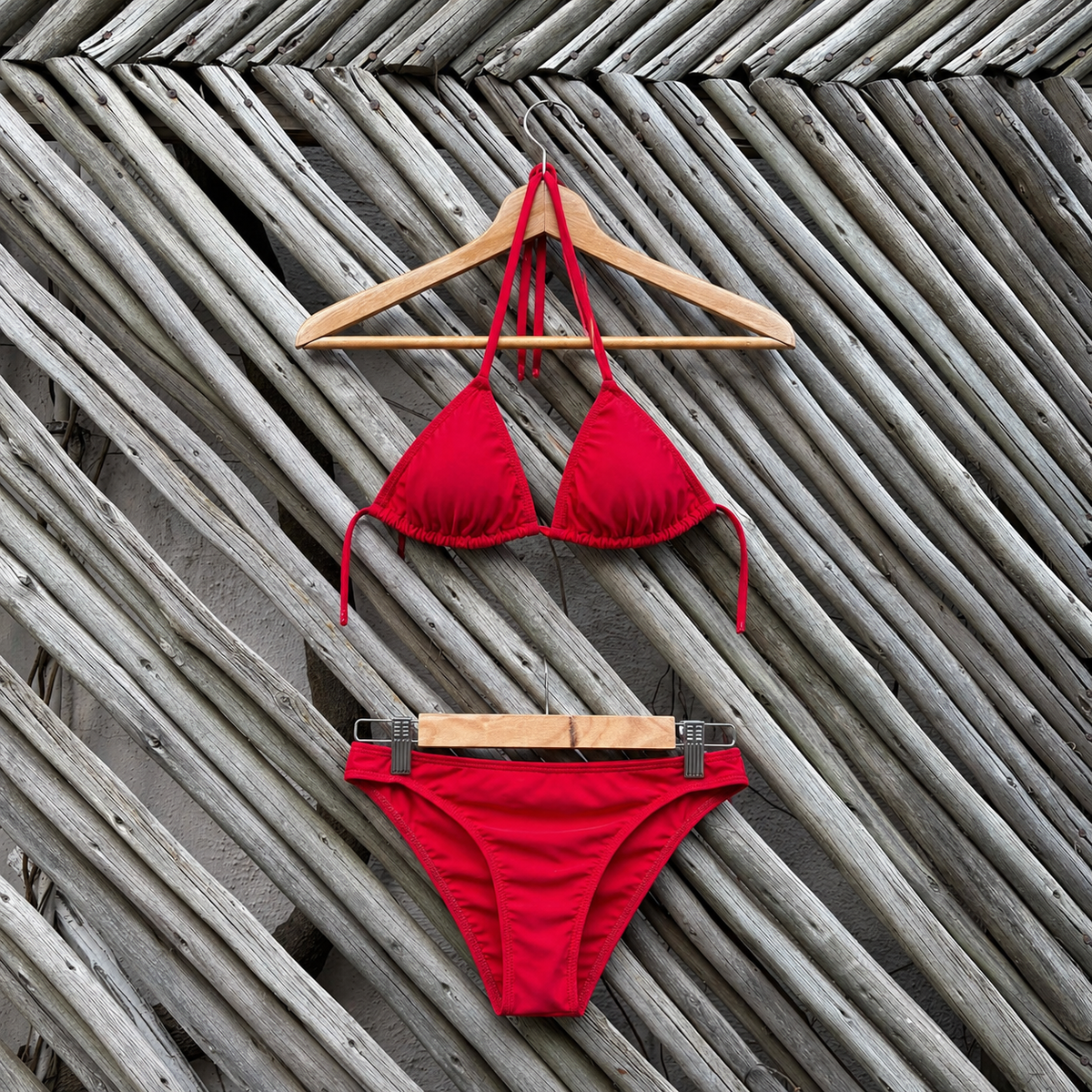 Flame Red Triangle Bikini