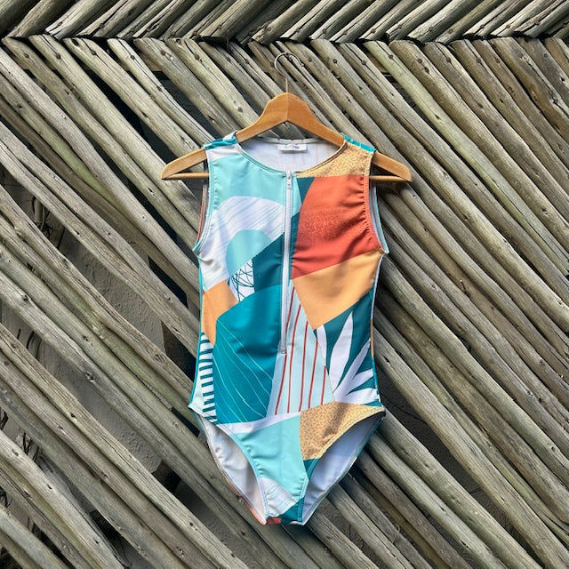Delulu Sleeveless Front Zip Swimsuit