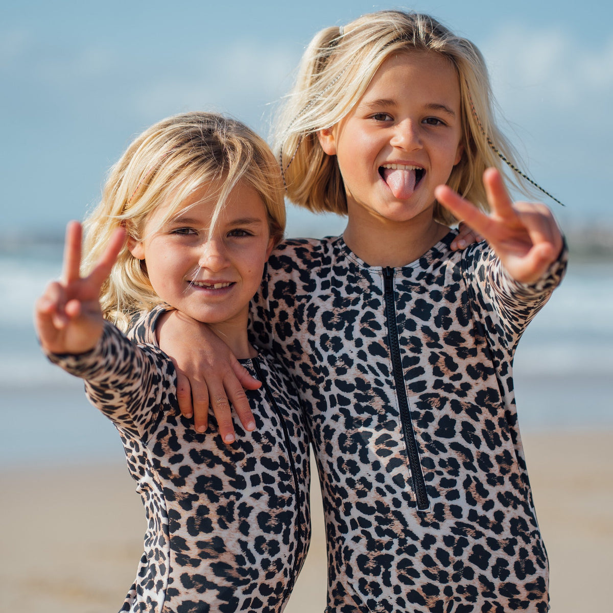 Leopard Love Front Zip Youth Swimsuit