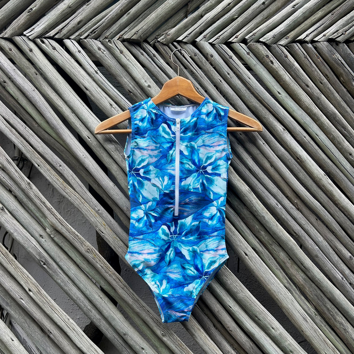 Ocean Blue Sleeveless Youth Swimsuit