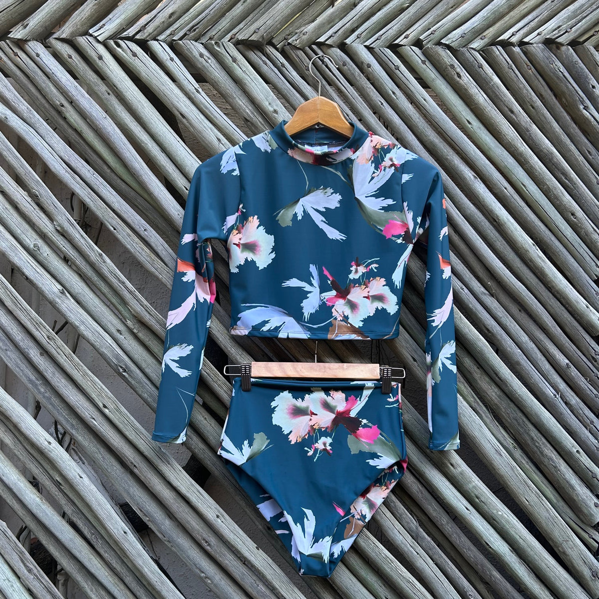 Teal Sea Two Piece High Waist