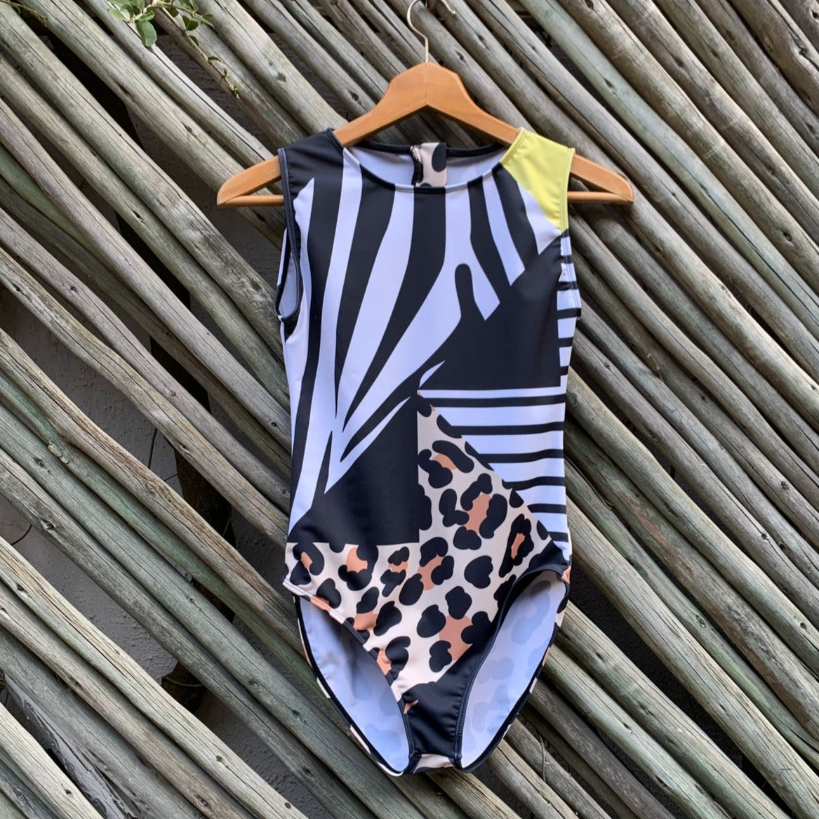 Animal Geometric Sleeveless Swimsuit